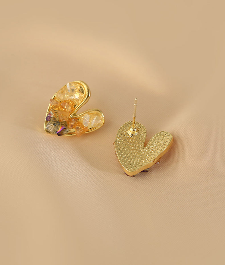 Presentski Heart Irregular Crystal Earrings