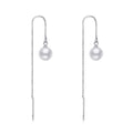 Presentski Long Tassel Threader Earrings 925 Sterling Silver Dangle Drop Ear Cords Shell Pearl Pendant Stud Fashion Bling Design