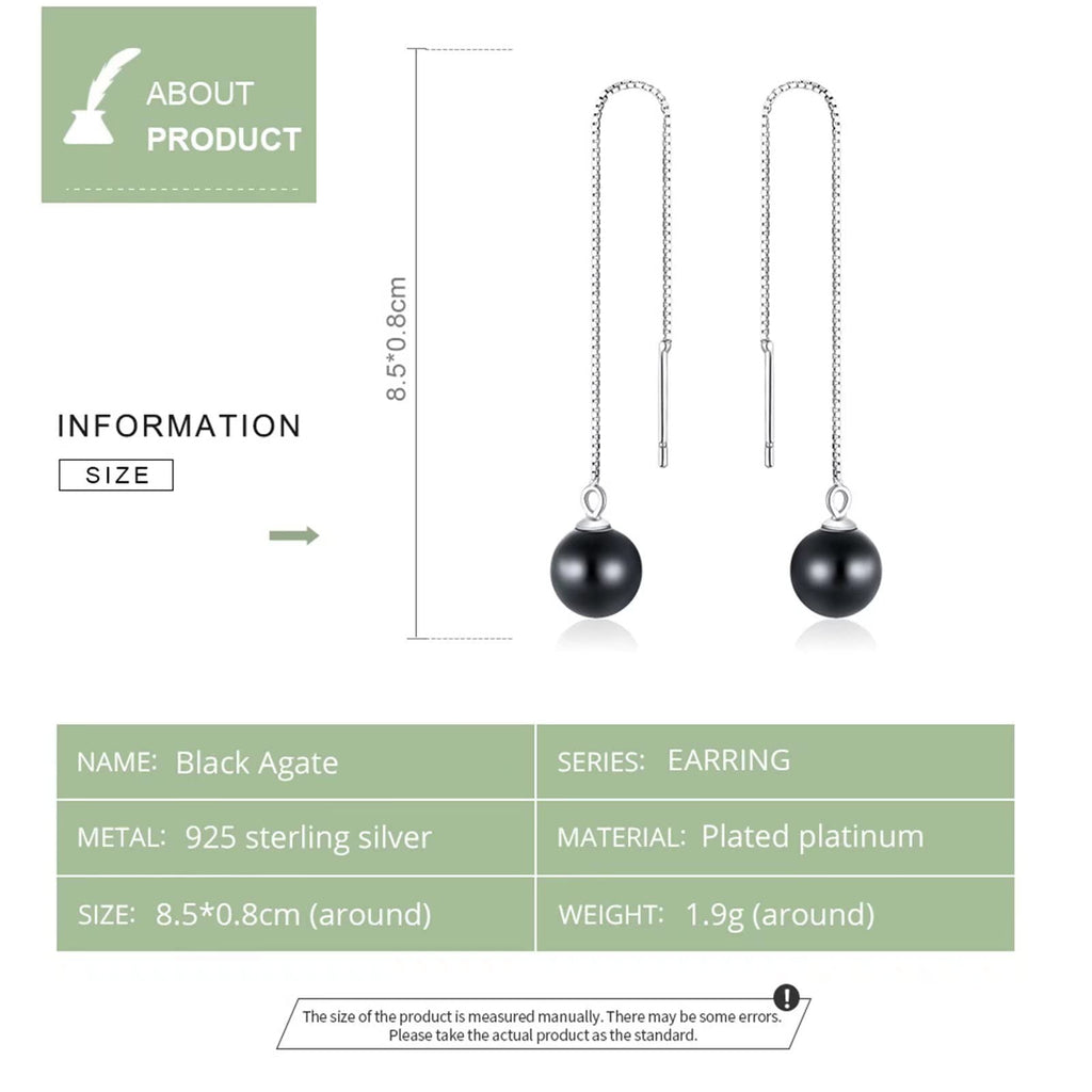 Presentski Long Tassel Threader Earrings 925 Sterling Silver Dangle Drop Ear Cords Shell Pearl Pendant Stud Fashion Bling Design